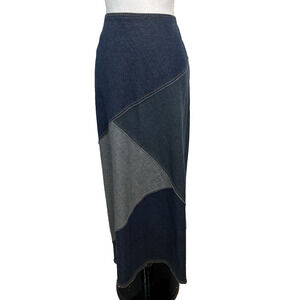 Liz Claiborne Skirt size 16 Long Denim Jean A Line Modest No Slit Western Boho